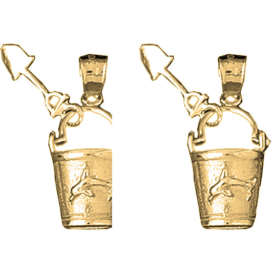 Yellow Gold-plated Silver 25mm Pail And Shovel Earrings
