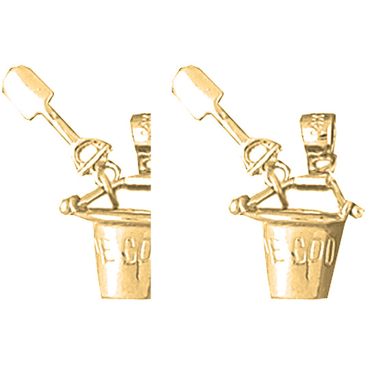 Yellow Gold-plated Silver 22mm Cape Cod Pail And Shovel Earrings
