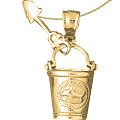 10K, 14K or 18K Gold Pail And Shovel Pendant