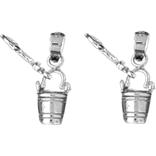 Sterling Silver 16mm Pail And Shovel Earrings