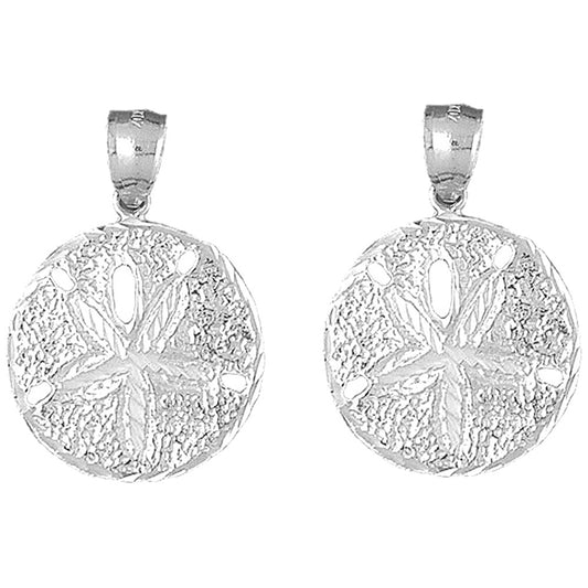 Sterling Silver 32mm Sand Dollar Earrings