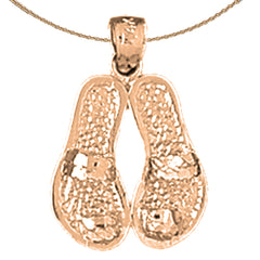 14K or 18K Gold Flip Flops Pendant