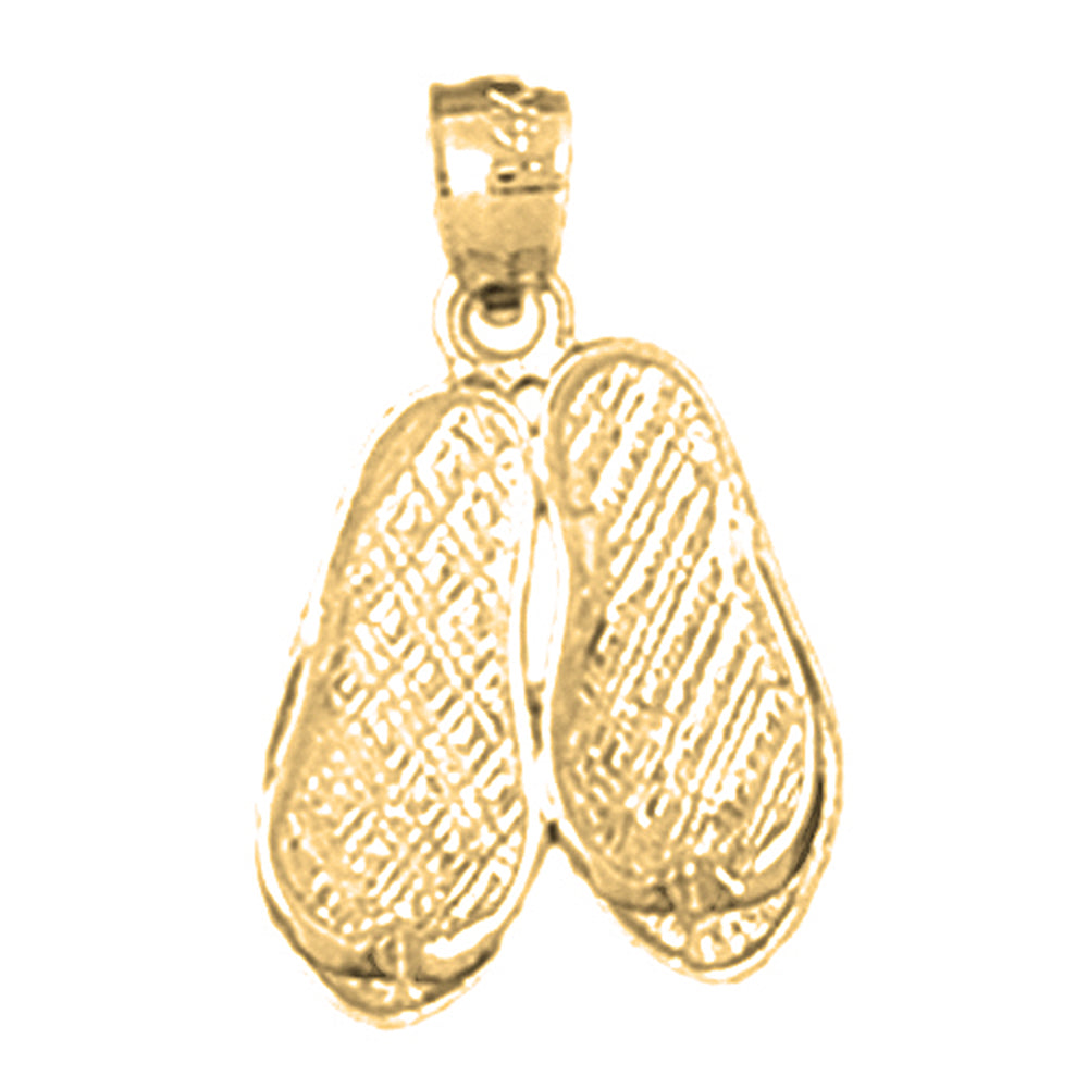 14K or 18K Gold Flip Flop Pendant