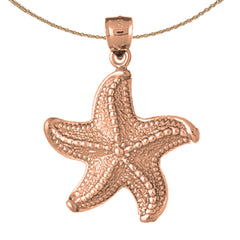 10K, 14K or 18K Gold Starfish Pendant