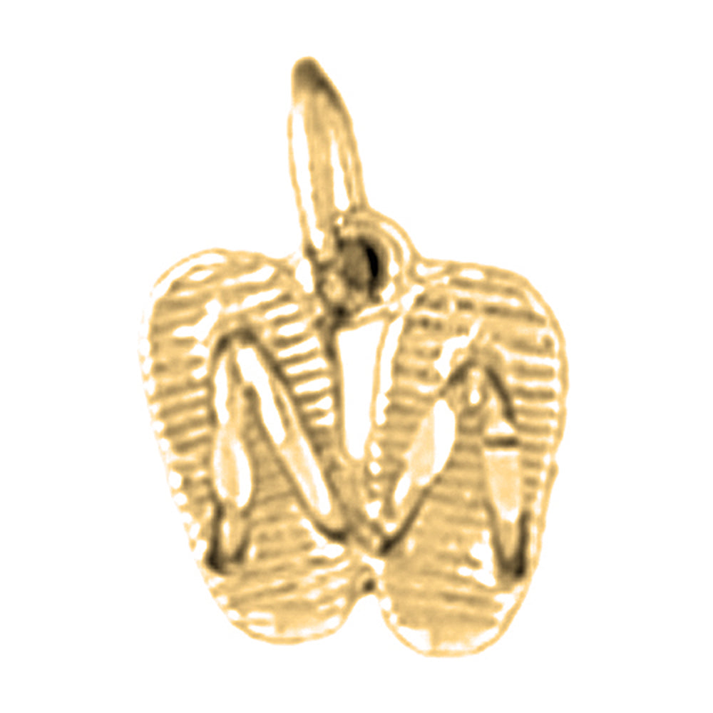 14K or 18K Gold Flip Flop Pendant