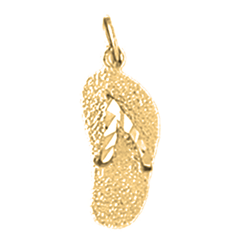 14K or 18K Gold Flip Flop Pendant