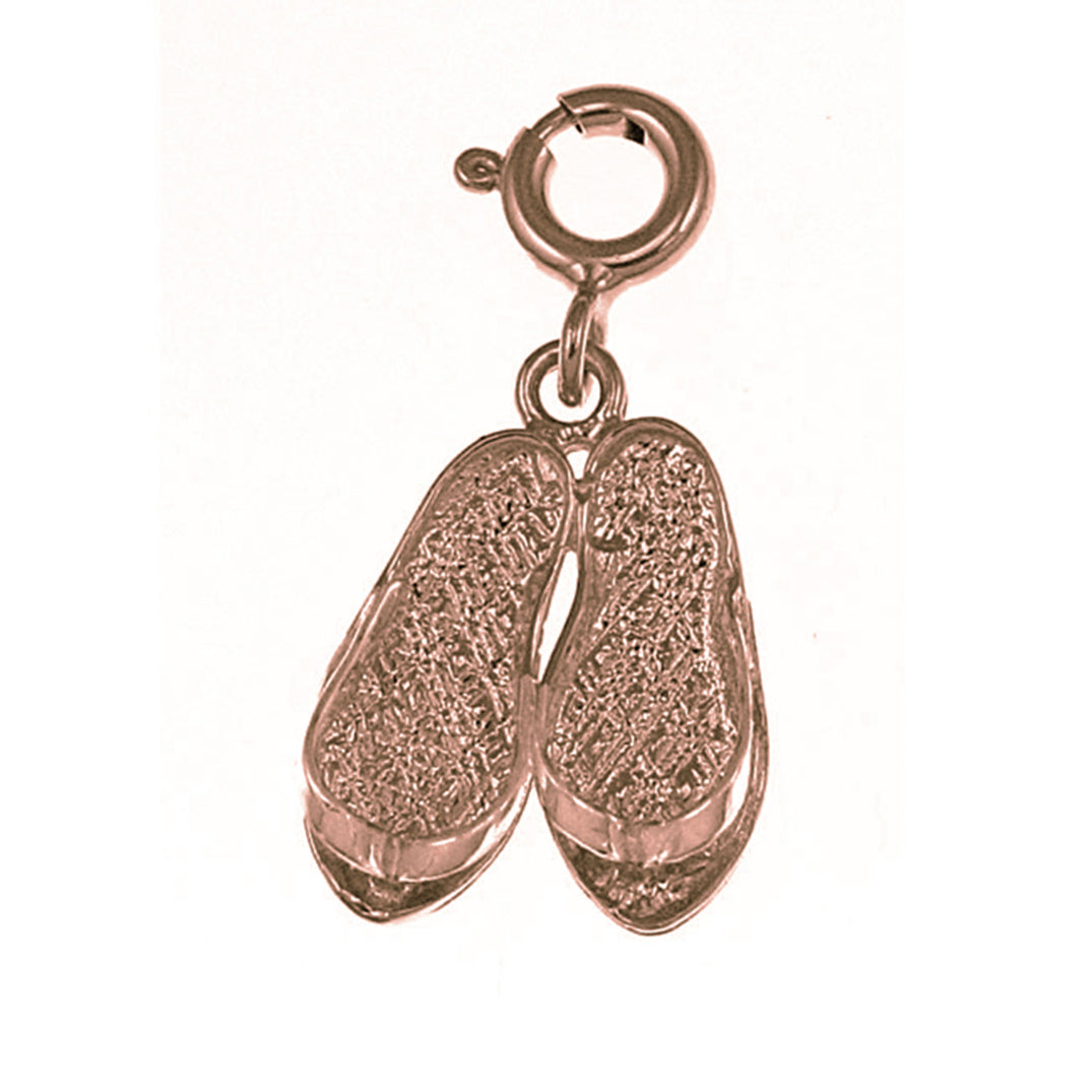 14K or 18K Gold Flip Flop Pendant