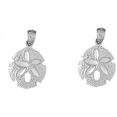 Sterling Silver 22mm Sand Dollar Earrings