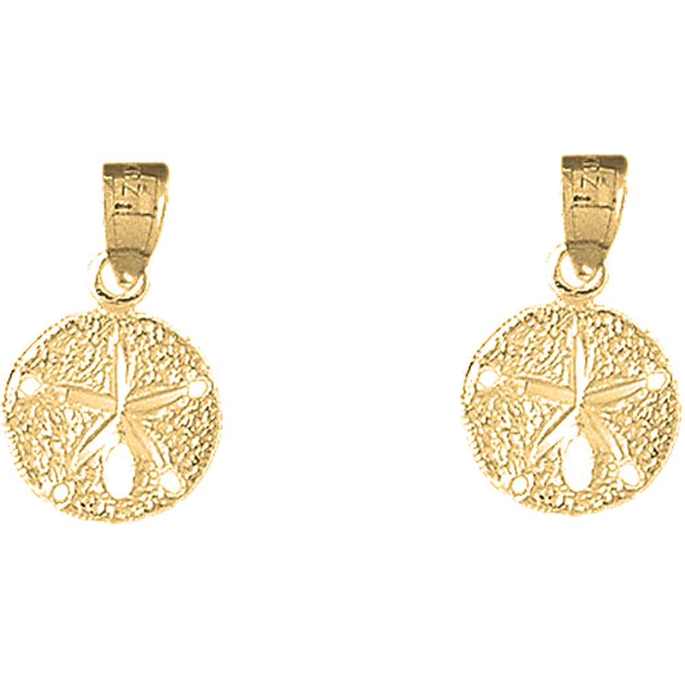 Yellow Gold-plated Silver 20mm Sand Dollar Earrings