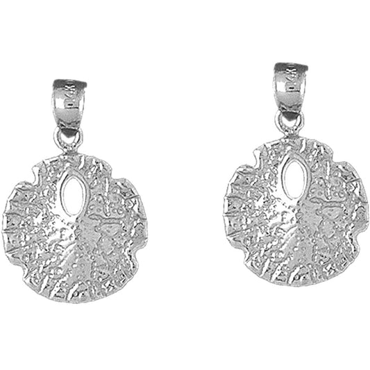 Sterling Silver 25mm Sand Dollar Earrings