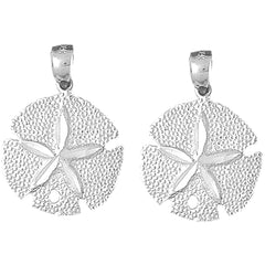 Sterling Silver 27mm Sand Dollar Earrings