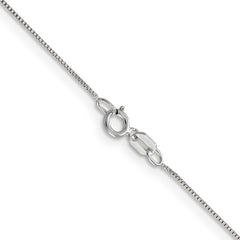 14K White Gold .5mm Box with Spring Ring Clasp Chain