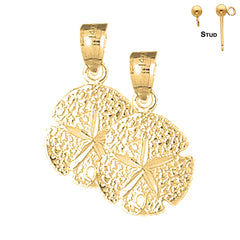 14K or 18K Gold Sand Dollar Earrings