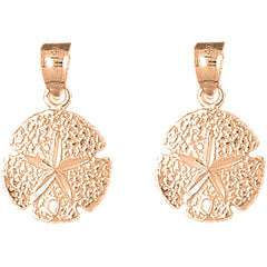 14K or 18K Gold 23mm Sand Dollar Earrings