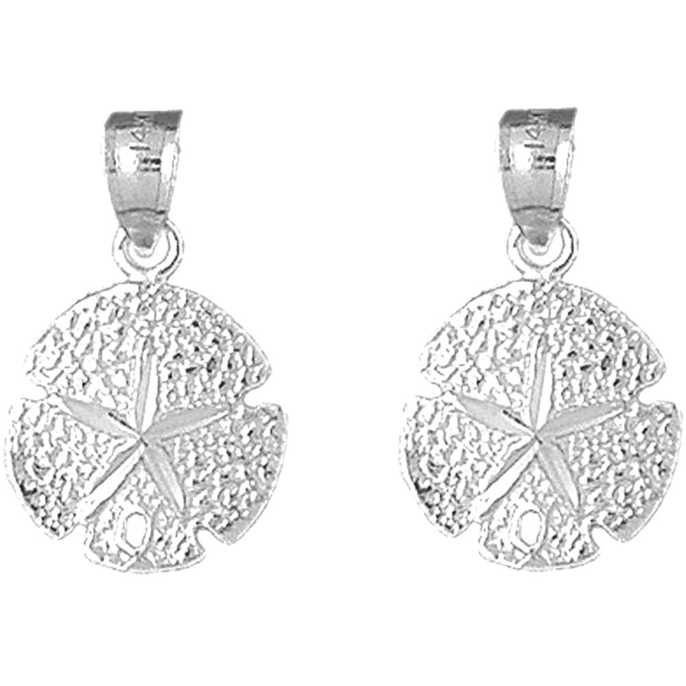 Sterling Silver 23mm Sand Dollar Earrings