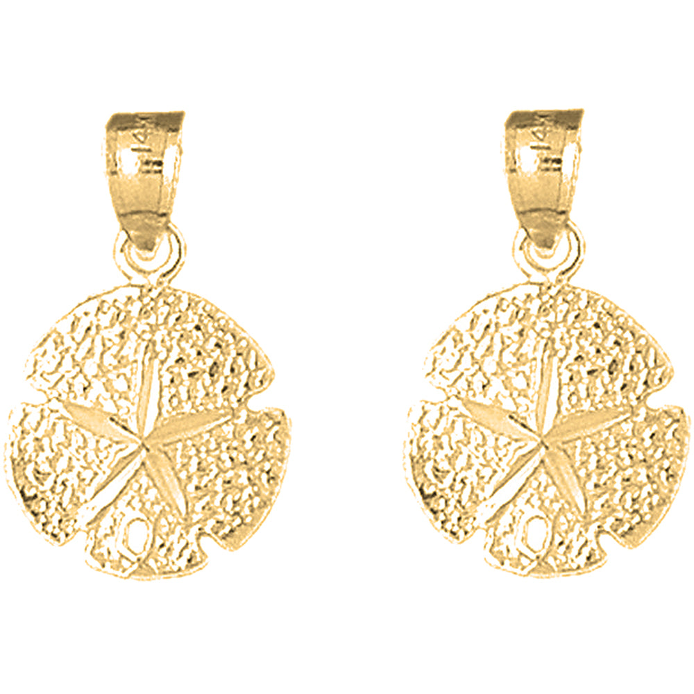 14K or 18K Gold 23mm Sand Dollar Earrings