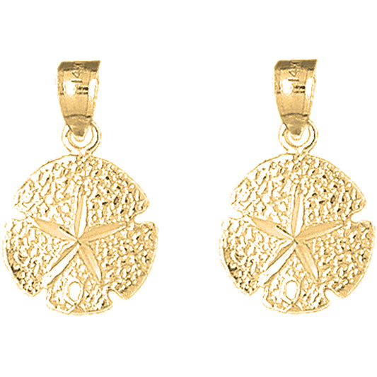 Yellow Gold-plated Silver 23mm Sand Dollar Earrings