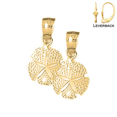 14K or 18K Gold Sand Dollar Earrings