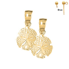 14K or 18K Gold Sand Dollar Earrings