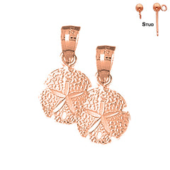 14K or 18K Gold Sand Dollar Earrings