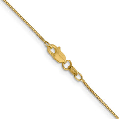14K Yellow Gold .7mm Box with Lobster Clasp Chain