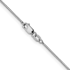 14K White Gold .8mm Box with Lobster Clasp Chain