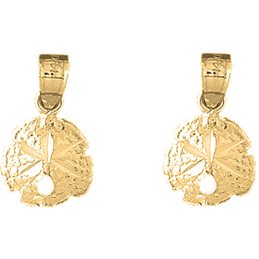 Yellow Gold-plated Silver 19mm Sand Dollar Earrings