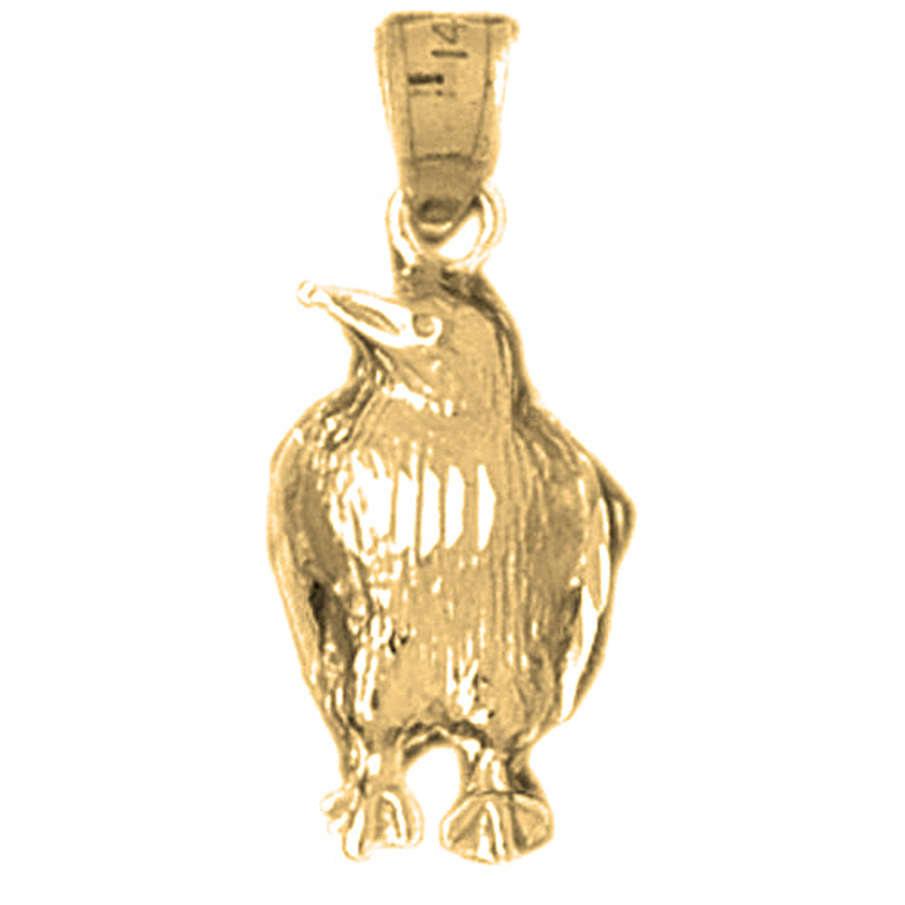 14K or 18K Gold Baby Penguin Pendant