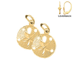 14K or 18K Gold Sand Dollar Earrings