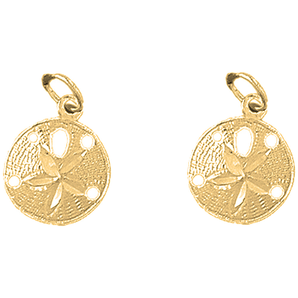 Yellow Gold-plated Silver 17mm Sand Dollar Earrings