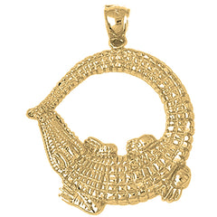 10K, 14K or 18K Gold Alligator Pendant