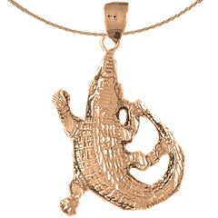 10K, 14K or 18K Gold Alligator Pendant