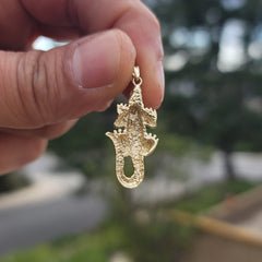 10K, 14K or 18K Gold Alligator Pendant