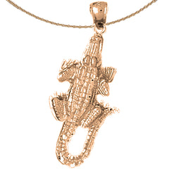 10K, 14K or 18K Gold Alligator Pendant