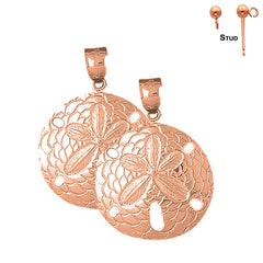 14K or 18K Gold Sand Dollar Earrings