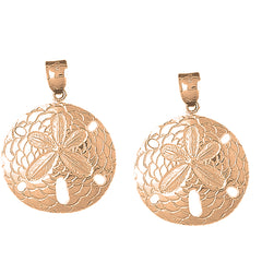 14K or 18K Gold 38mm Sand Dollar Earrings