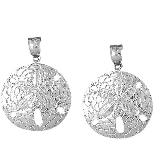 Sterling Silver 38mm Sand Dollar Earrings