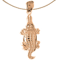 14K or 18K Gold Alligator Pendant