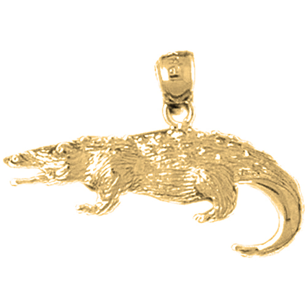 14K or 18K Gold Alligator Pendant