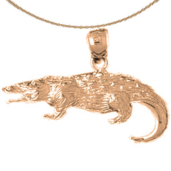 14K or 18K Gold Alligator Pendant