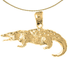 14K or 18K Gold Alligator Pendant