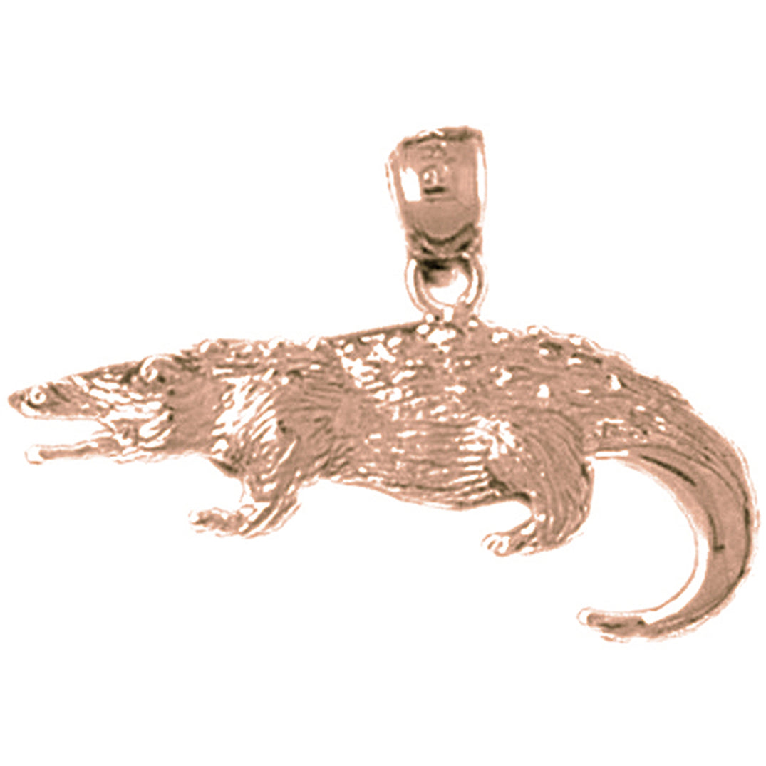 14K or 18K Gold Alligator Pendant