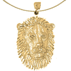 Löwenkopf-Anhänger aus 10 Karat, 14 Karat oder 18 Karat Gold