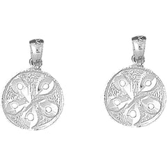 Sterling Silver 19mm Sand Dollar Earrings