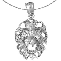 10K, 14K or 18K Gold Lion Head Pendant