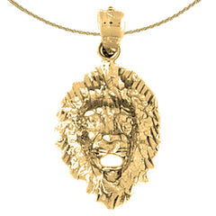 Löwenkopf-Anhänger aus 10 Karat, 14 Karat oder 18 Karat Gold