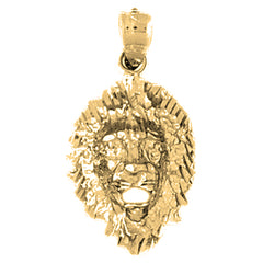 10K, 14K or 18K Gold Lion Head Pendant