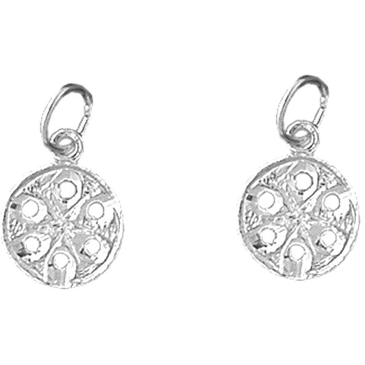 Sterling Silver 16mm Sand Dollar Earrings