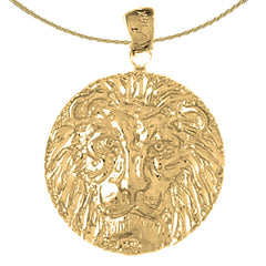 10K, 14K or 18K Gold Lion Head Pendant