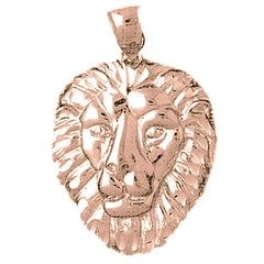 10K, 14K or 18K Gold Lion Head Pendant